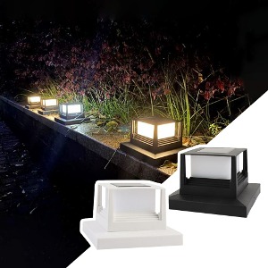 태양광 스퀘어 펜스등 데크 정원등 야외 잔디 조명 인테리어 LED 조경